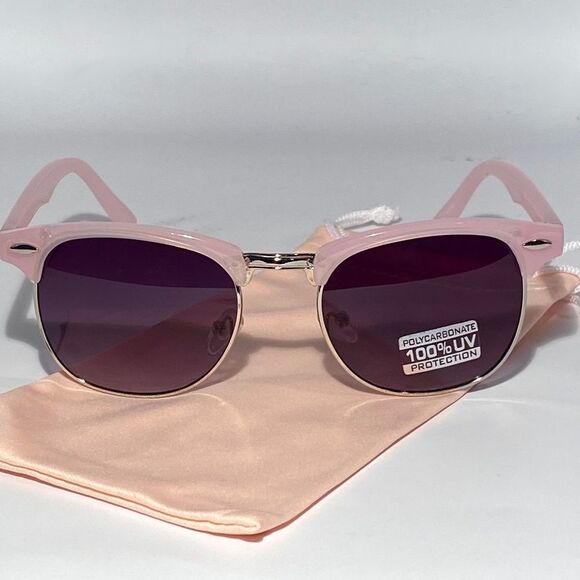 0536 Pink Liam Browline Sunglasses 100% UV Protection - Picture 1 of 8